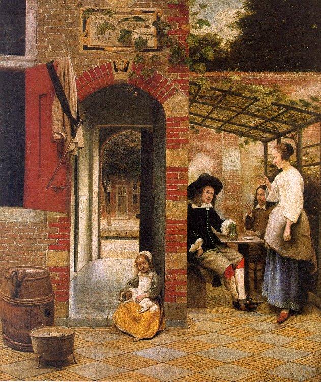  Courtyard with an Arbor and Drinkers